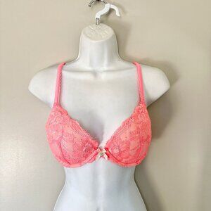 WOMENS VICTORIAS SECRET BODY BY VICTORIA RACERBACK CONVERTIBLE PINK BRA SZ: 36B